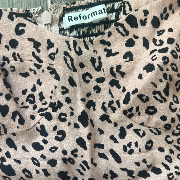 Reformation Pink and Black Animal Print Mini Dress size 0 - Picture 6 of 6